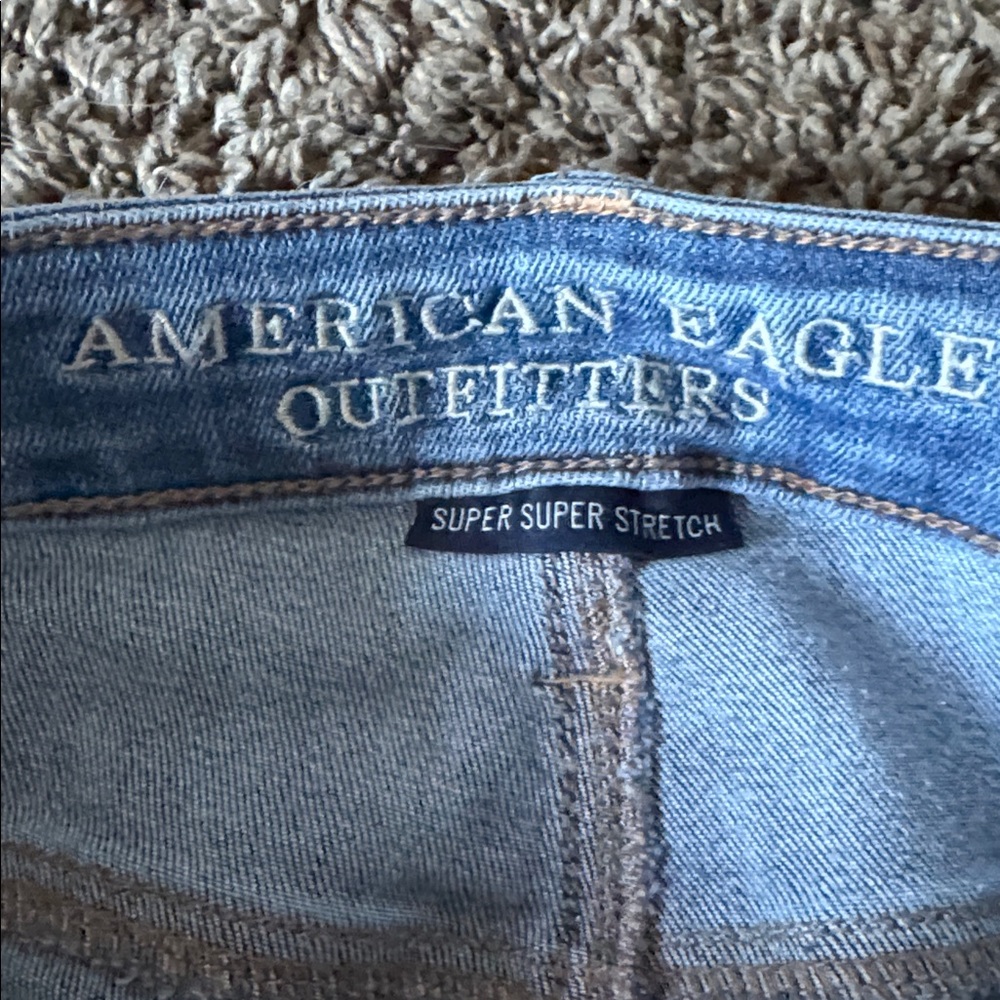 American Eagle High Rise Super Super Stretch Denim Jeans Size 8 Regular - Picture 4 of 9